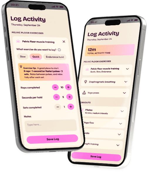 iPhone showing Pelby's exercises.